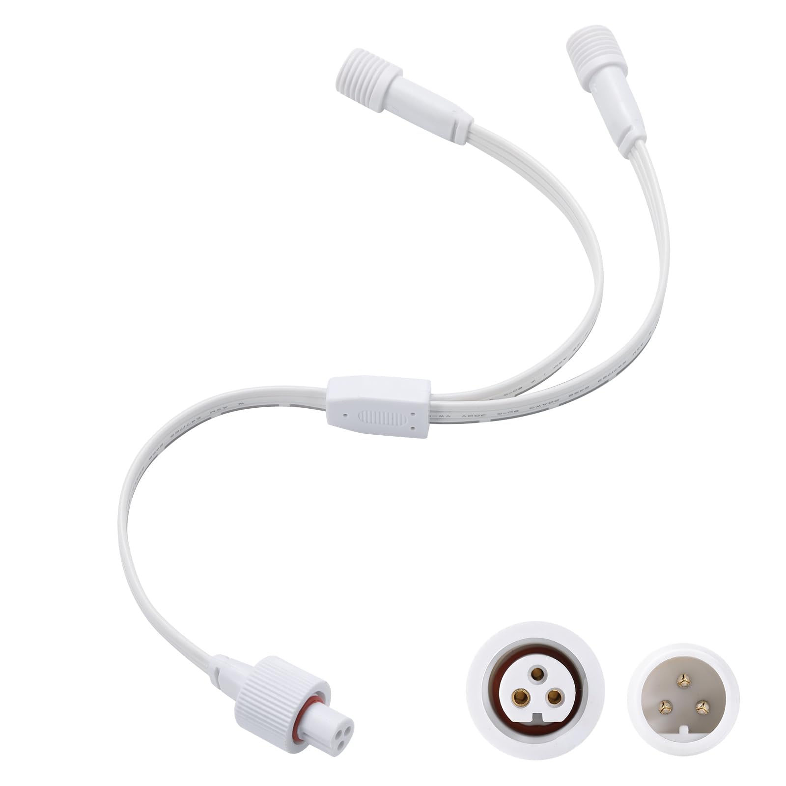 Permanent Outdoor Lights Y-Shaped Extension Cable，IP68 Rated